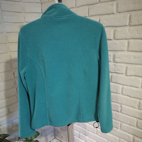 L.L. Bean Ladies Green Full Zip Fleece Jacket - Picture 2 of 11